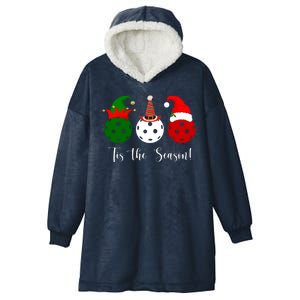 Tis The Season Pickleball Christmas Festive Hooded Wearable Blanket