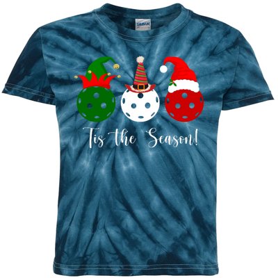 Tis The Season Pickleball Christmas Festive Kids Tie-Dye T-Shirt