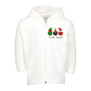 Tis The Season Pickleball Christmas Festive Toddler Zip Fleece Hoodie