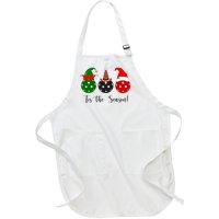 Tis The Season Pickleball Christmas Festive Full-Length Apron With Pockets