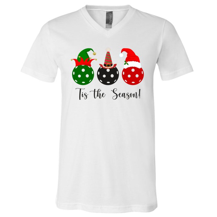 Tis The Season Pickleball Christmas Festive V-Neck T-Shirt