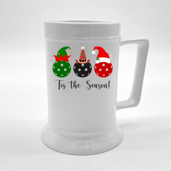 Tis The Season Pickleball Christmas Festive Beer Stein