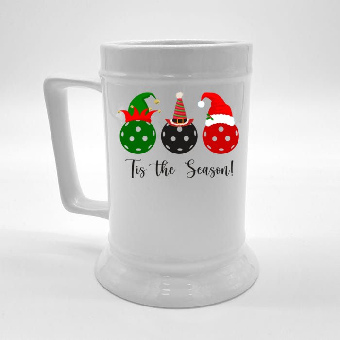 Tis The Season Pickleball Christmas Festive Beer Stein