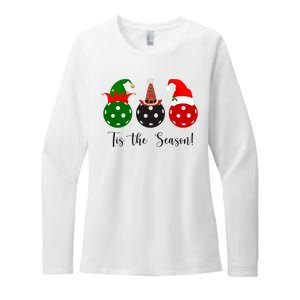 Tis The Season Pickleball Christmas Festive Womens CVC Long Sleeve Shirt