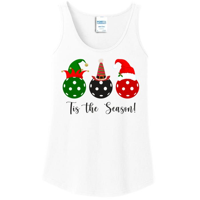 Tis The Season Pickleball Christmas Festive Ladies Essential Tank