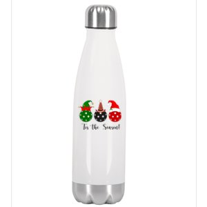 Tis The Season Pickleball Christmas Festive Stainless Steel Insulated Water Bottle