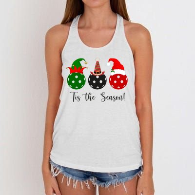 Tis The Season Pickleball Christmas Festive Women's Knotted Racerback Tank