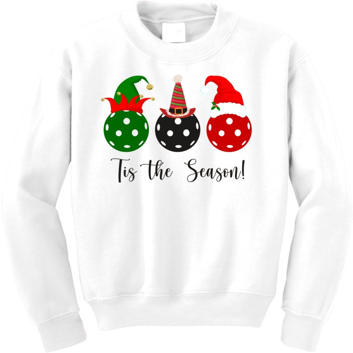 Tis The Season Pickleball Christmas Festive Kids Sweatshirt