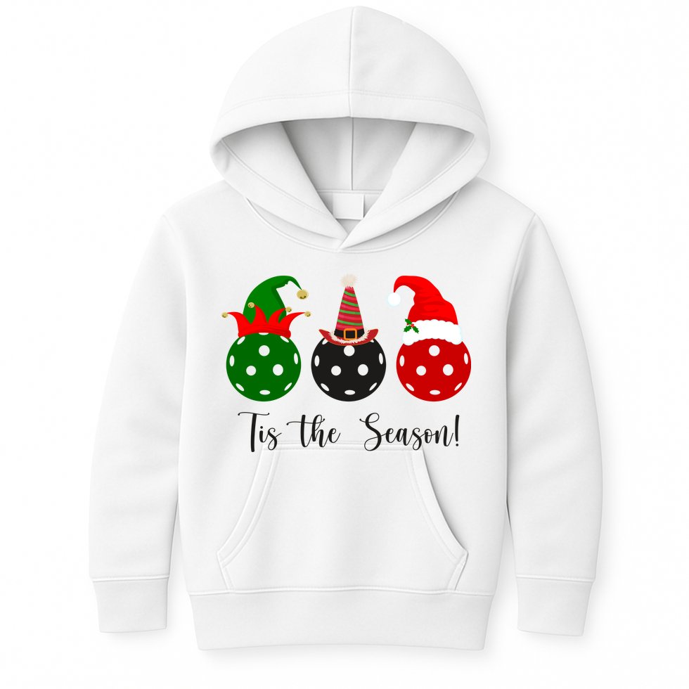 Tis The Season Pickleball Christmas Festive Kids Hoodie