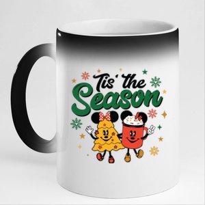 Tis The Season Christmas Holiday Hot Cocoa Mouse Mice 11oz Black Color Changing Mug