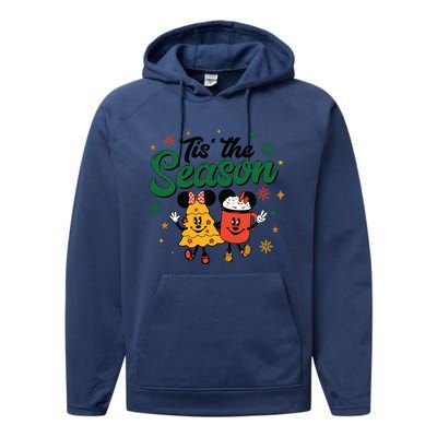 Tis The Season Christmas Holiday Hot Cocoa Mouse Mice Performance Fleece Hoodie