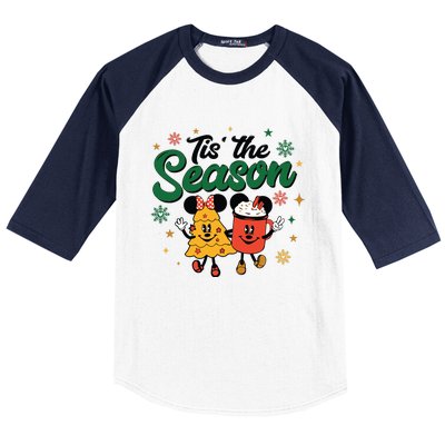 Tis The Season Christmas Holiday Hot Cocoa Mouse Mice Baseball Sleeve Shirt