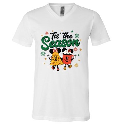 Tis The Season Christmas Holiday Hot Cocoa Mouse Mice V-Neck T-Shirt