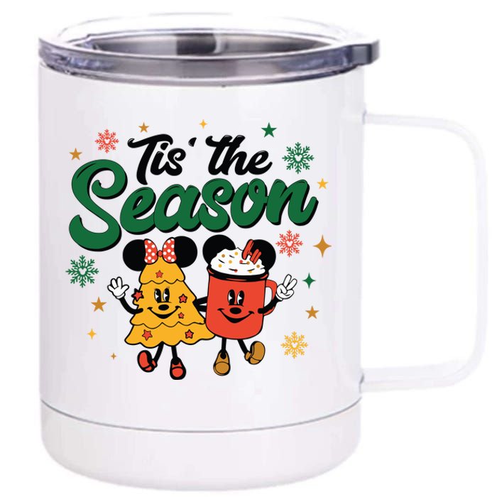 Tis The Season Christmas Holiday Hot Cocoa Mouse Mice 12 oz Stainless Steel Tumbler Cup