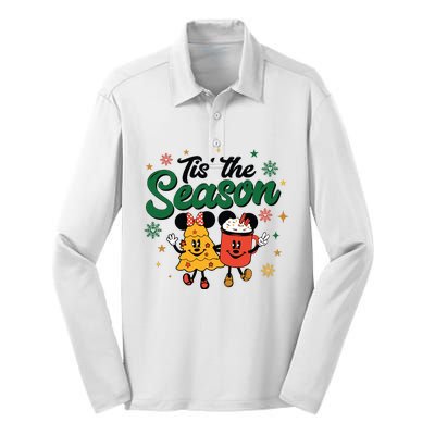 Tis The Season Christmas Holiday Hot Cocoa Mouse Mice Silk Touch Performance Long Sleeve Polo