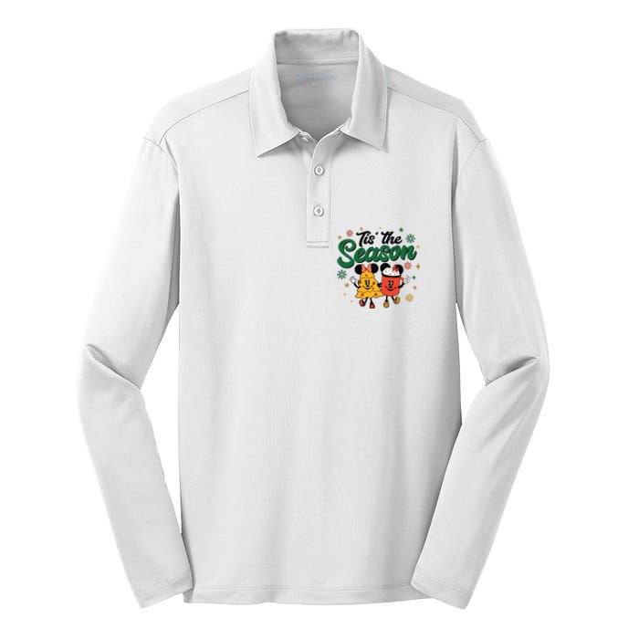 Tis The Season Christmas Holiday Hot Cocoa Mouse Mice Silk Touch Performance Long Sleeve Polo