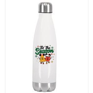 Tis The Season Christmas Holiday Hot Cocoa Mouse Mice Stainless Steel Insulated Water Bottle