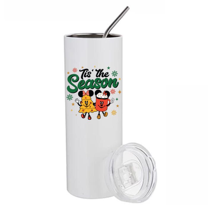 Tis The Season Christmas Holiday Hot Cocoa Mouse Mice Stainless Steel Tumbler