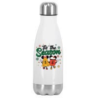 Tis The Season Christmas Holiday Hot Cocoa Mouse Mice Stainless Steel Insulated Water Bottle