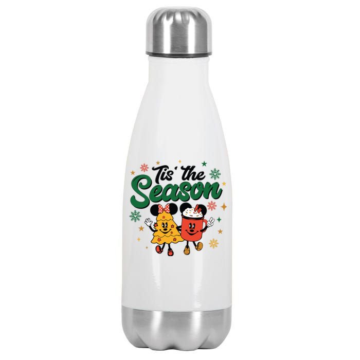 Tis The Season Christmas Holiday Hot Cocoa Mouse Mice Stainless Steel Insulated Water Bottle