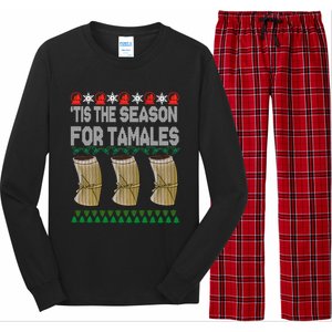 Tis The Season For Tamales Mexican Ugly Christmas Gift Long Sleeve Pajama Set