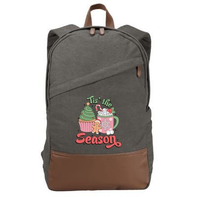 Tis The Season Cozy Christmas Holiday Cotton Canvas Backpack