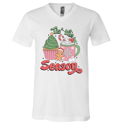 Tis The Season Cozy Christmas Holiday V-Neck T-Shirt