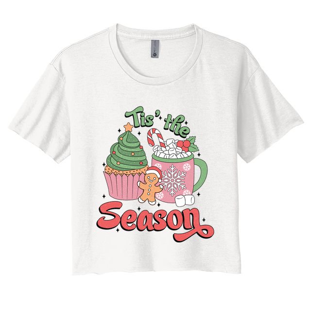 Tis The Season Cozy Christmas Holiday Crop Top