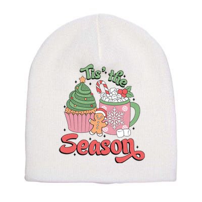 Tis The Season Cozy Christmas Holiday Short Acrylic Beanie