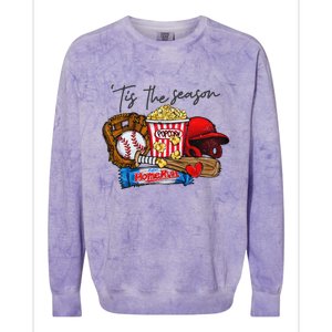 Tis The Season Baseball Team Lover Colorblast Crewneck Sweatshirt