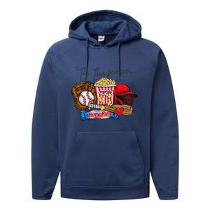 Tis The Season Baseball Team Lover Performance Fleece Hoodie