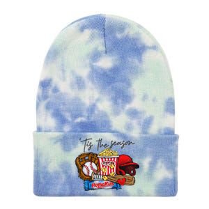 Tis The Season Baseball Team Lover Tie Dye 12in Knit Beanie