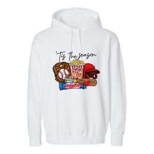 Tis The Season Baseball Team Lover Garment-Dyed Fleece Hoodie