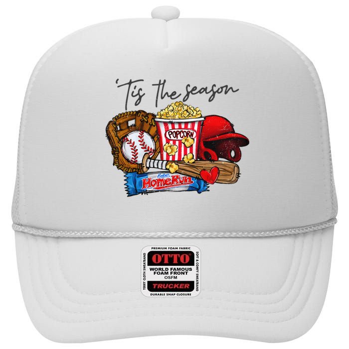 Tis The Season Baseball Team Lover High Crown Mesh Back Trucker Hat