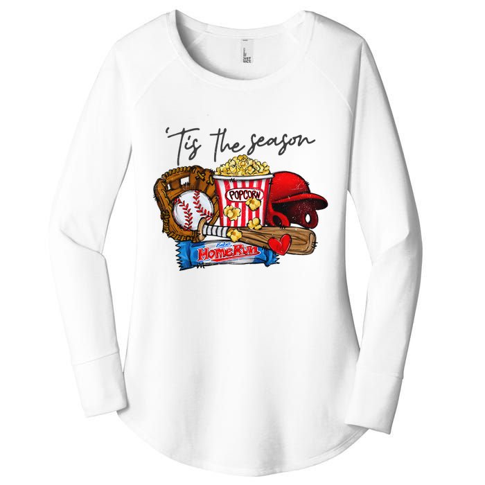 Tis The Season Baseball Team Lover Women's Perfect Tri Tunic Long Sleeve Shirt