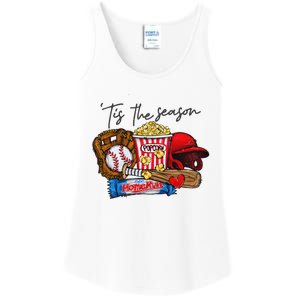 Tis The Season Baseball Team Lover Ladies Essential Tank