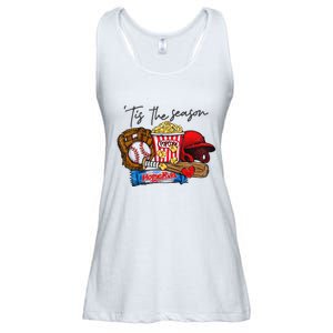 Tis The Season Baseball Team Lover Ladies Essential Flowy Tank