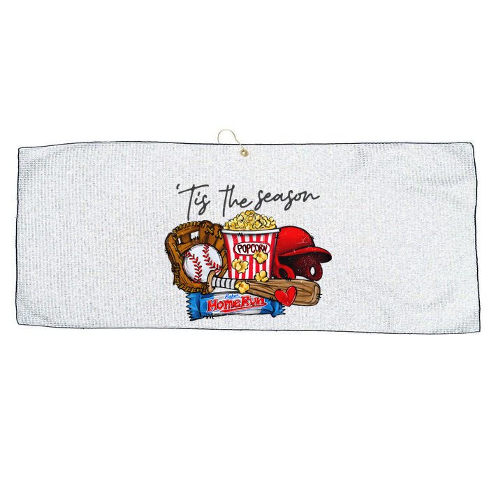 Tis The Season Baseball Team Lover Large Microfiber Waffle Golf Towel