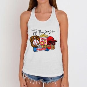 Tis The Season Baseball Team Lover Women's Knotted Racerback Tank