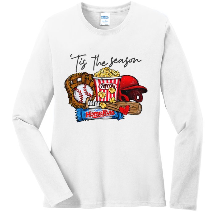 Tis The Season Baseball Team Lover Ladies Long Sleeve Shirt