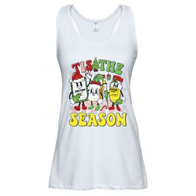 Tis The Season Christmas Pacu Er Icu Critical Care Nurse Ladies Essential Flowy Tank