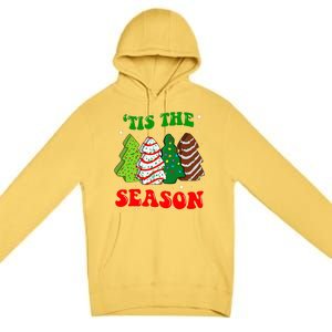 Tis' The Season Christmas Tree Cakes Debbie Groovy Premium Pullover Hoodie