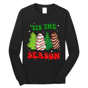 Tis' The Season Christmas Tree Cakes Debbie Groovy Long Sleeve Shirt