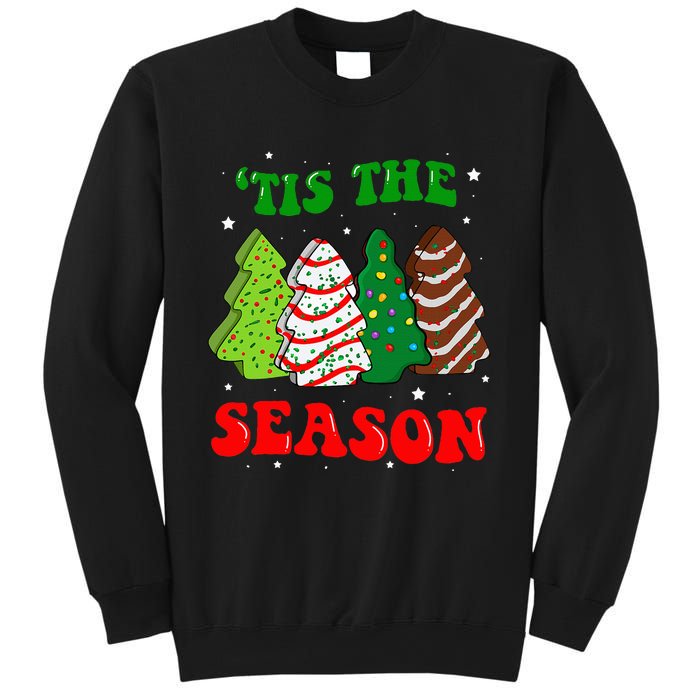 Tis' The Season Christmas Tree Cakes Debbie Groovy Sweatshirt