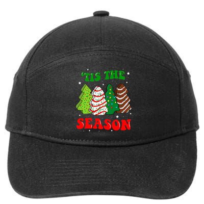 Tis' The Season Christmas Tree Cakes Debbie Groovy 7-Panel Snapback Hat