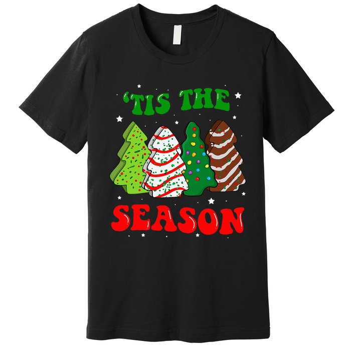 Tis' The Season Christmas Tree Cakes Debbie Groovy Premium T-Shirt