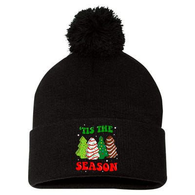 Tis' The Season Christmas Tree Cakes Debbie Groovy Pom Pom 12in Knit Beanie