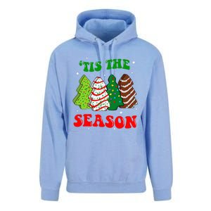 Tis' The Season Christmas Tree Cakes Debbie Groovy Unisex Surf Hoodie