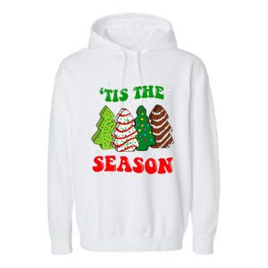 Tis' The Season Christmas Tree Cakes Debbie Groovy Garment-Dyed Fleece Hoodie