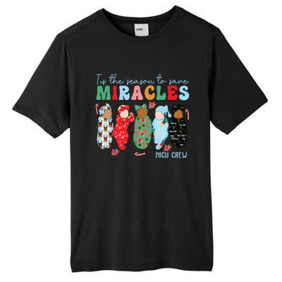 Tis The Season To Save Miracles Nicu Crew Nurse Christmas Tall Fusion ChromaSoft Performance T-Shirt